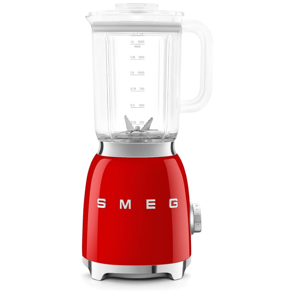 Miniatura Liquidificador SMEG BLF03 Retro Style 600W com Jarra de 1,5 Litros, Livre de BPA, 3 Velocidades, Funções de Pulso, Trituração de Gelo e Design Anos 50