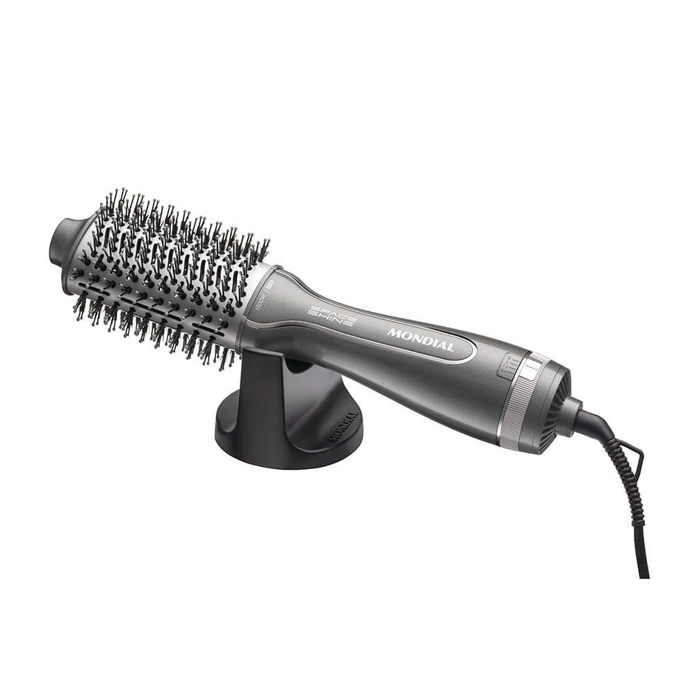Miniatura Escova Secadora Space Shine Mondial Grafite 1300W ES-20 Bivolt