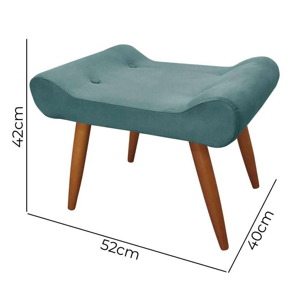 Miniatura Puff Deativo Lara Veludo Ciano