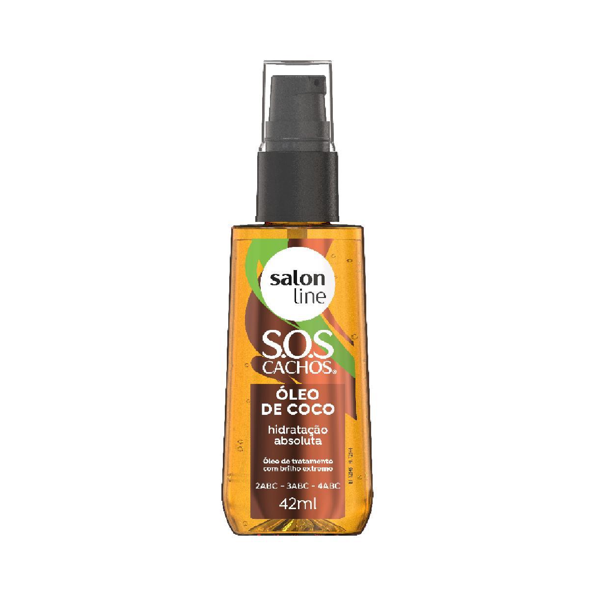 Miniatura Salon Line Sos Cachos Óleo De Tratamento Óleo De Coco 42Ml