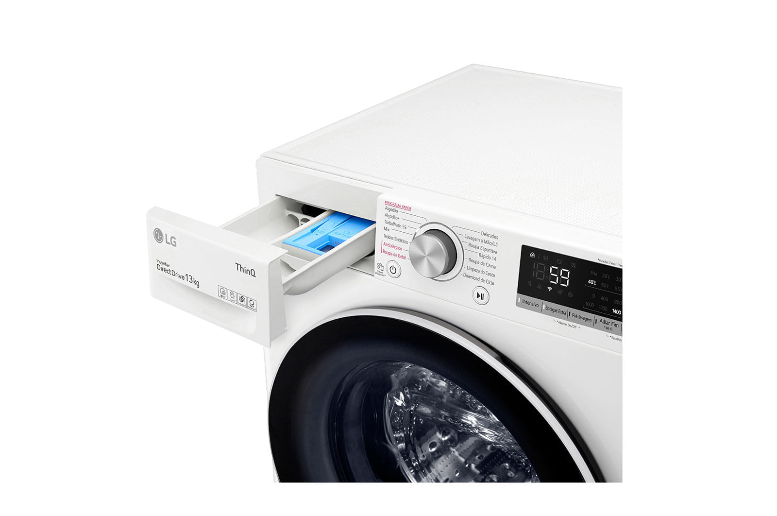 Lavadora Smart LG VC4 13KG 220v Branco com IA AIDD - FV5013WC4A