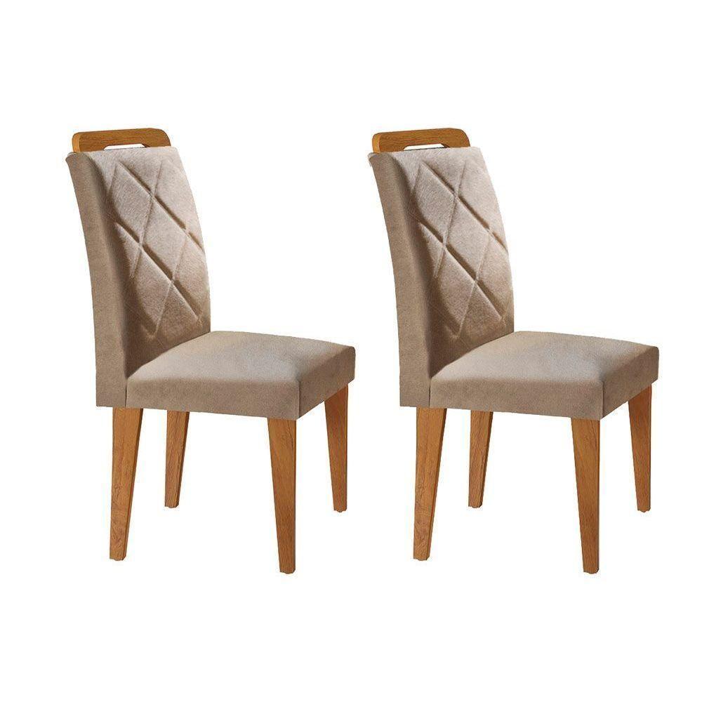 Miniatura Kit 2 Cadeiras Sala Jantar Melissa 2 Un Imbuia-linho Turim - Rufato