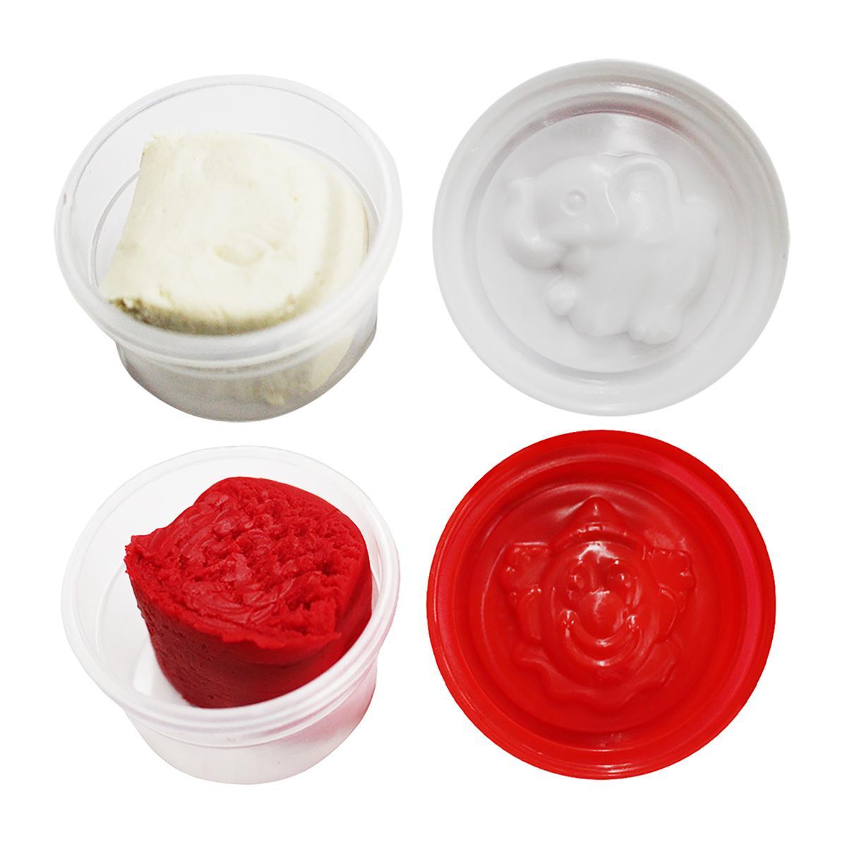 Miniatura Massinha De Modelar Animais Infantil 9 Cores Com Moldes 250G