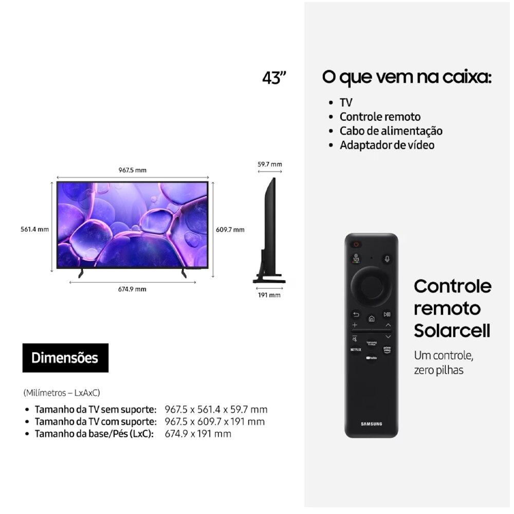 Smart TV 75 Polegadas Samsung Crystal UHD 4K - UN75U8600 2025