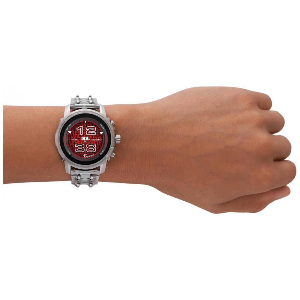 Miniatura Smartwatch com Alexa Embutida, Frequência cardíaca, GPS e Mais, Diesel Griffed Gen 6, Prata