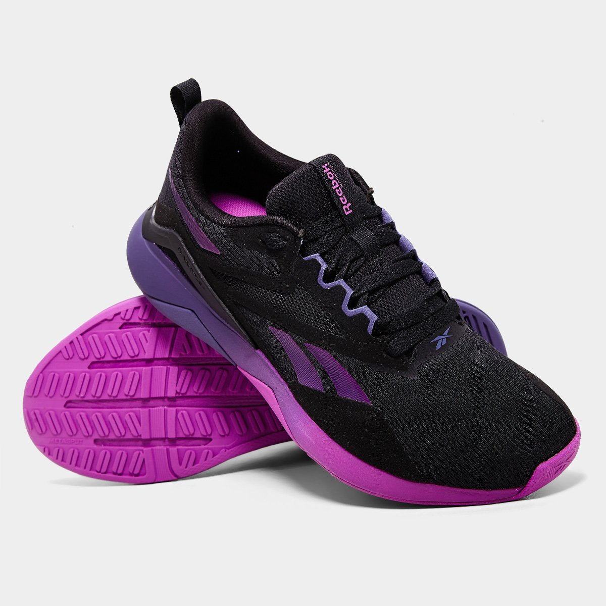 Miniatura Tênis Reebok Nanoflex TR 2 Feminino Preto+Roxo - 35