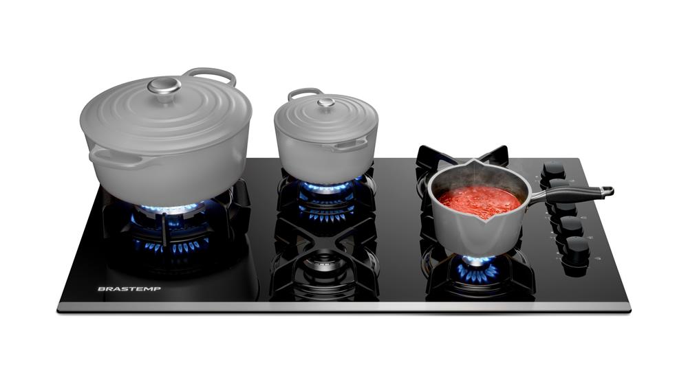 Cooktop 5 Bocas Brastemp Eclipse Collection com Quadrichama - BDD86AP Bivolt