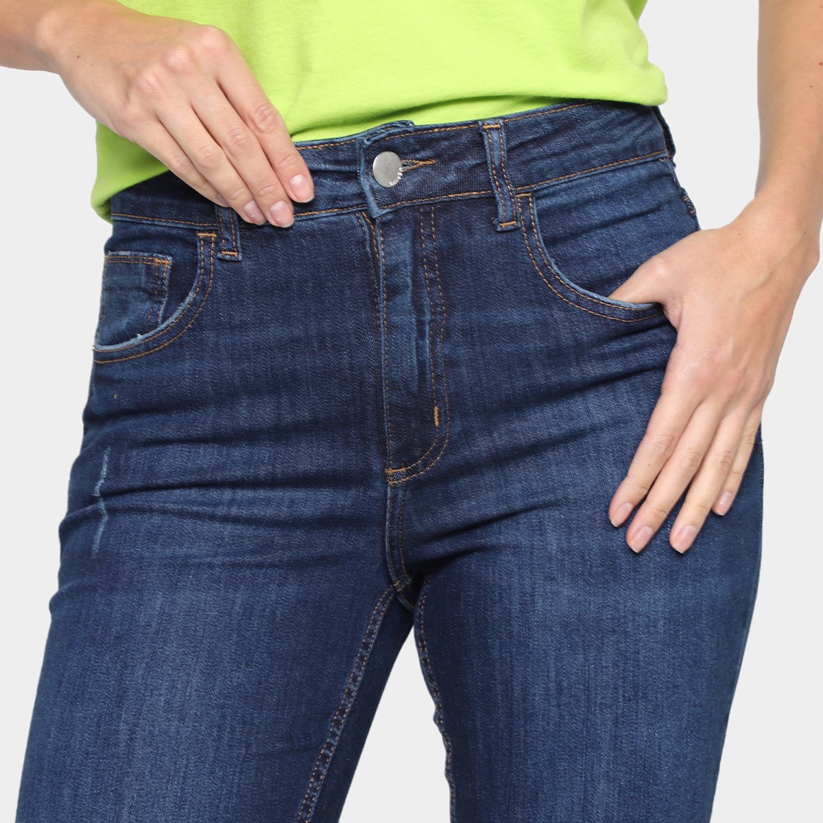 Miniatura Calça Jeans Hering Skinny Cintura Alta Feminina Azul - 36
