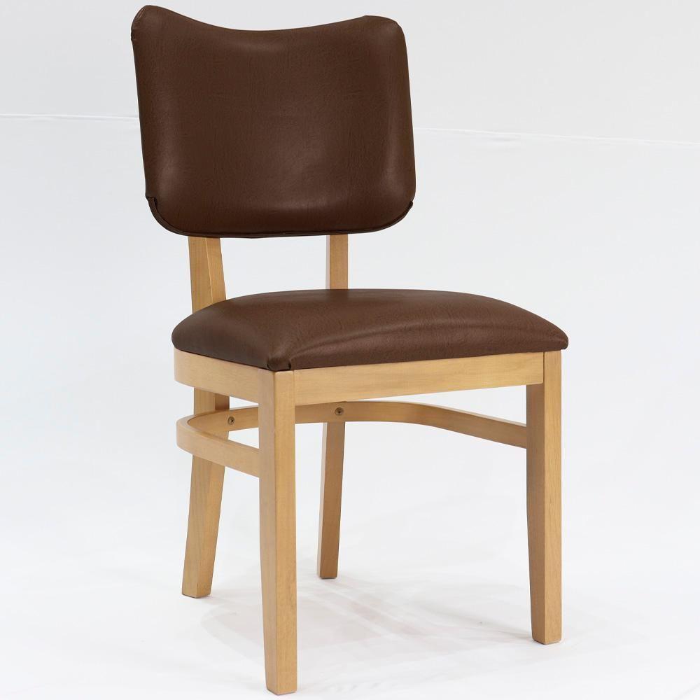 Cadeira Estofada Cafe Pes Madeira Amendoa Nacc Cafe Amendoa