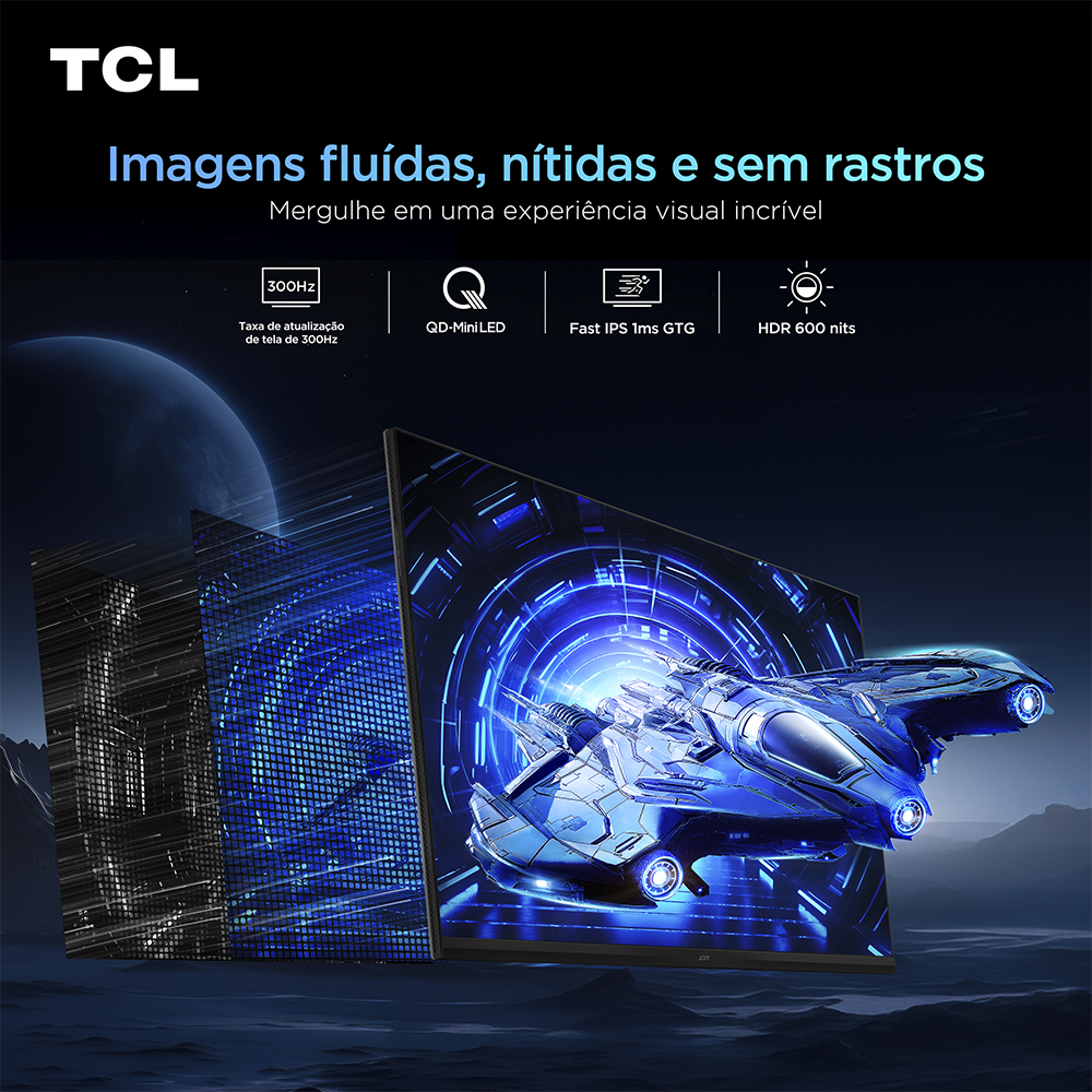 Monitor Gamer TCL 25" QD Mini LED Full HD 300Hz 2 HDMI HDR600 25G64