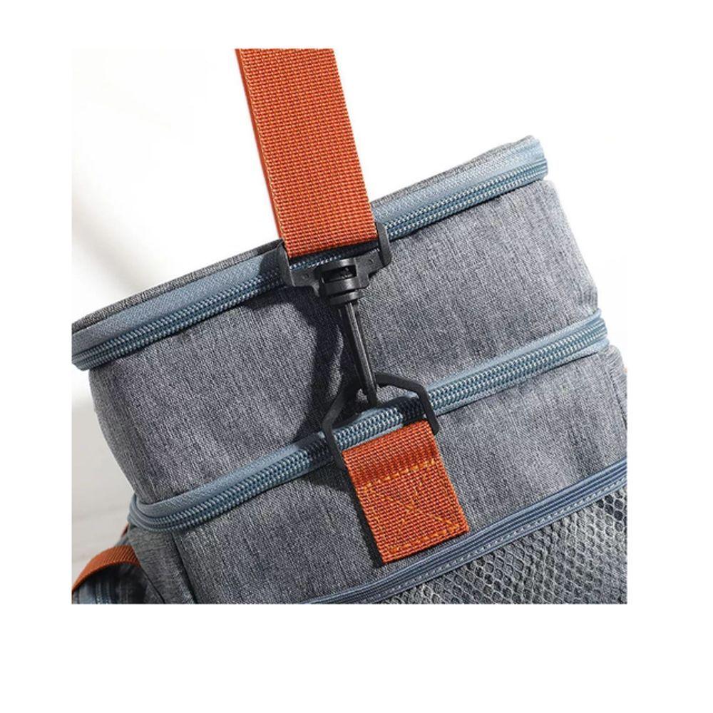 Miniatura Bolsa Termica Marmita Lancheira Multiuso Alça Trabalho Passeio Academia Dois Compartimento Preto