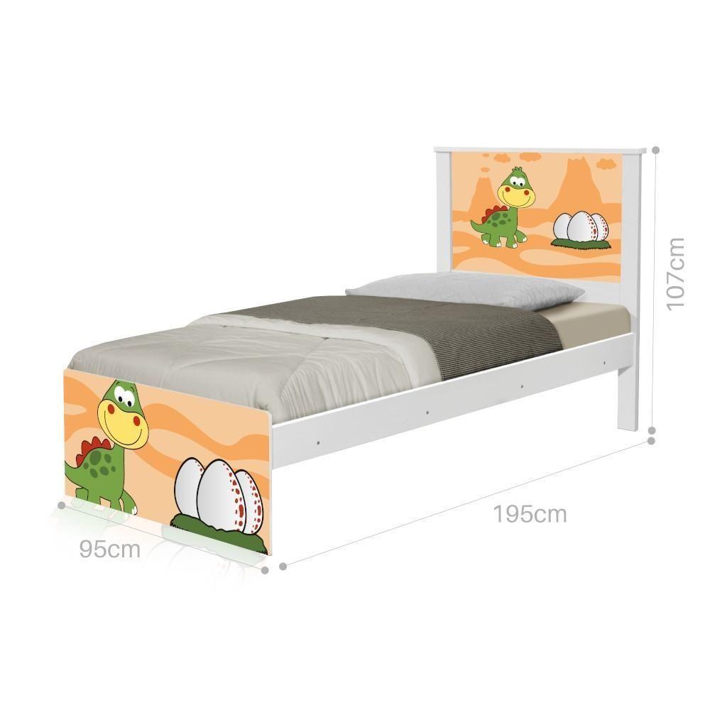 Miniatura Cama Solteiro Com Cabeceira Adesivada Dinossauro Baby