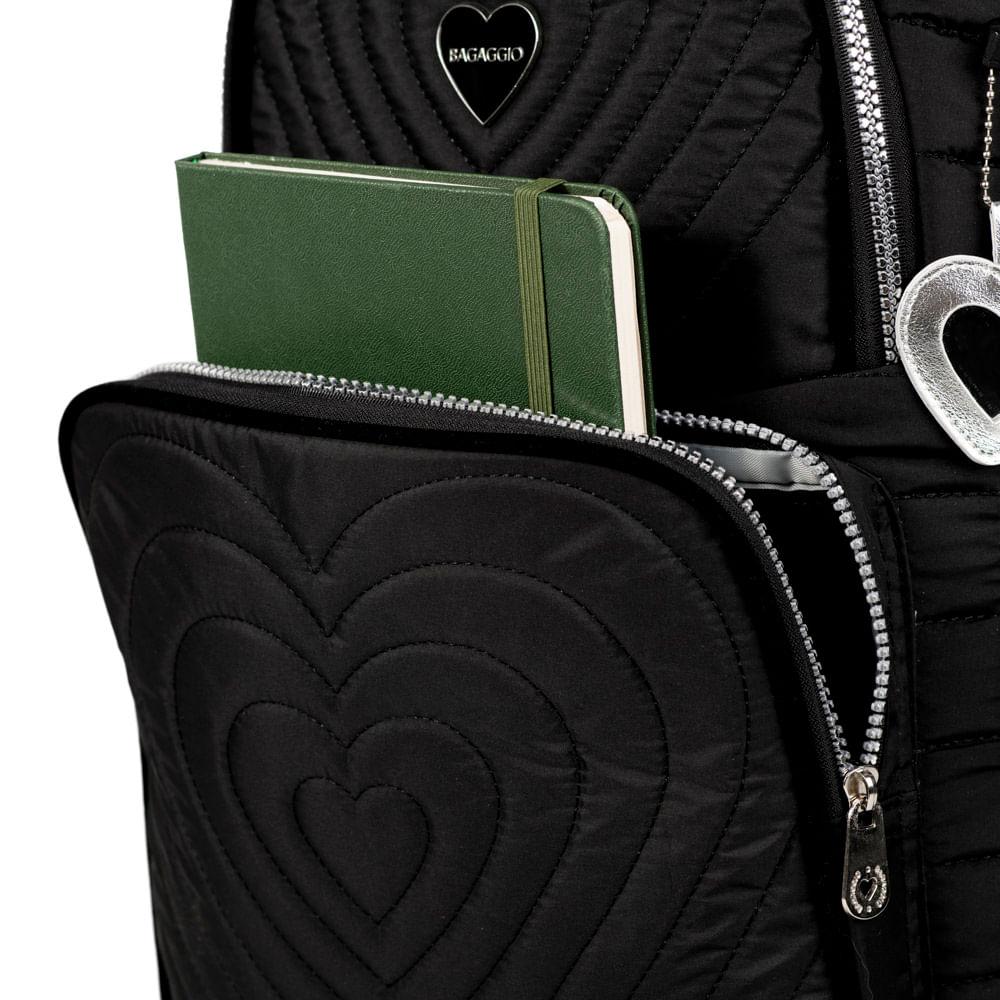 Mochila Escolar Feminina Juvenil  BG Girl Preta Preto