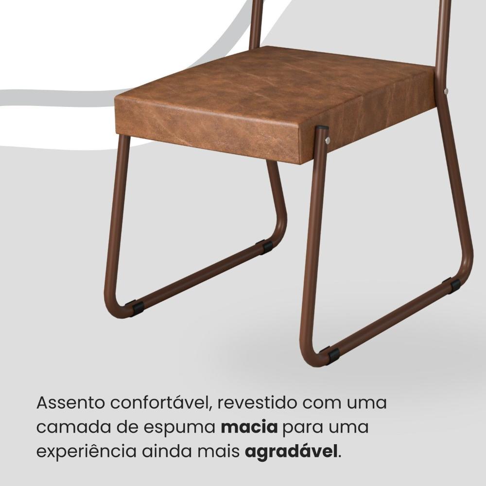 Conjunto Sala de Jantar Mesa Redonda 100cm Base Omega Tampo MDF Laca com Vidro Napoli Marrom