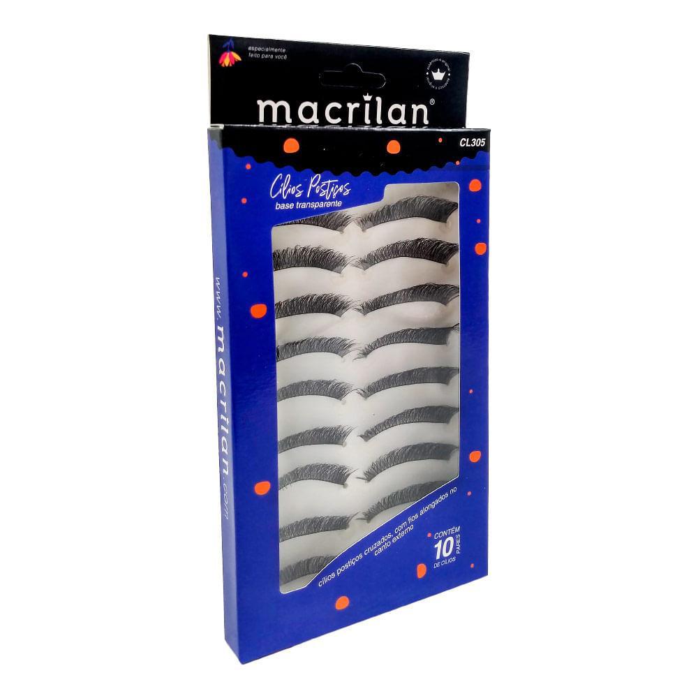 Miniatura Kit Cílios Postiços Com 10 Pares Macrilan Cl305