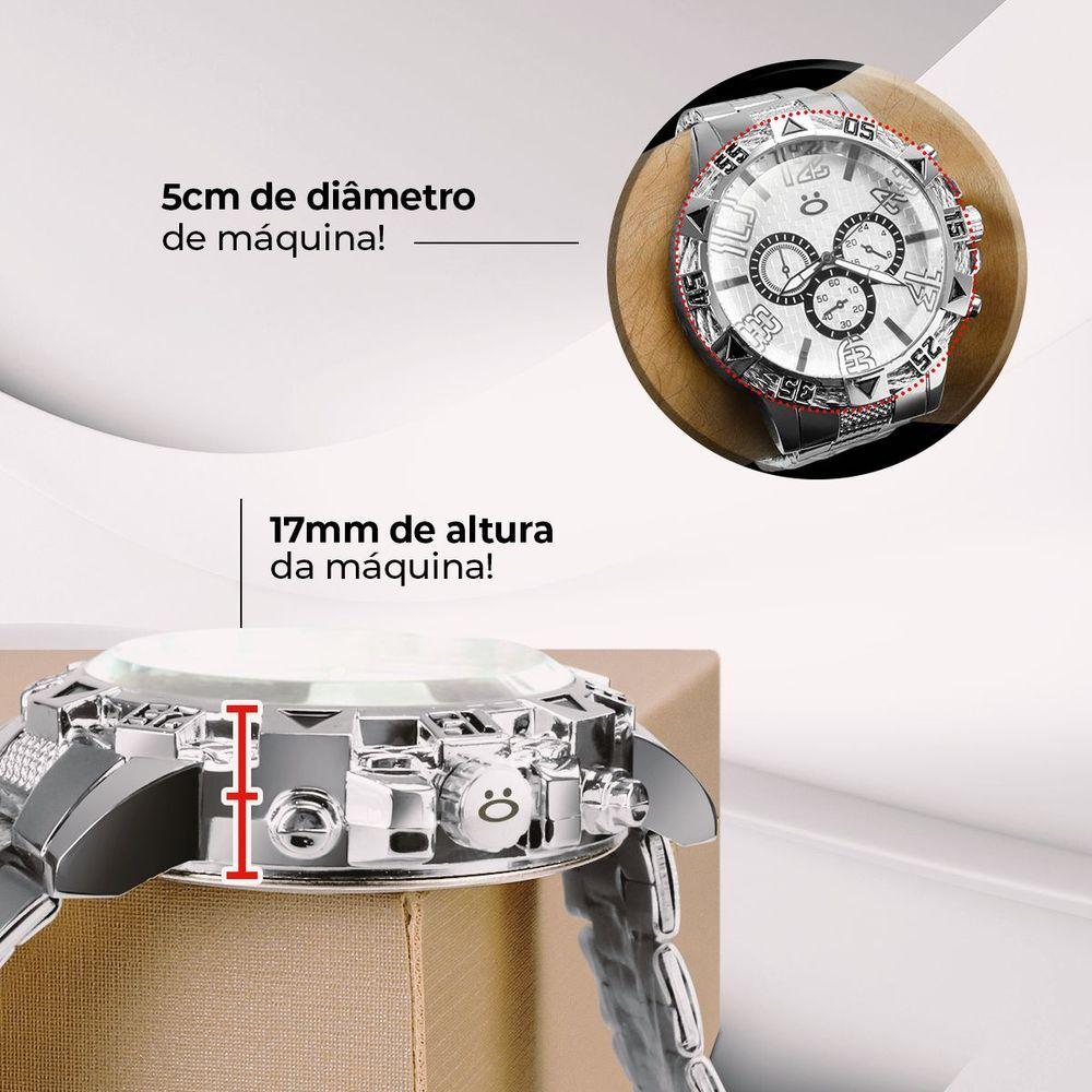 Miniatura Relogio Aço Inox Prova Dagua Corrente Caixa Pulseira