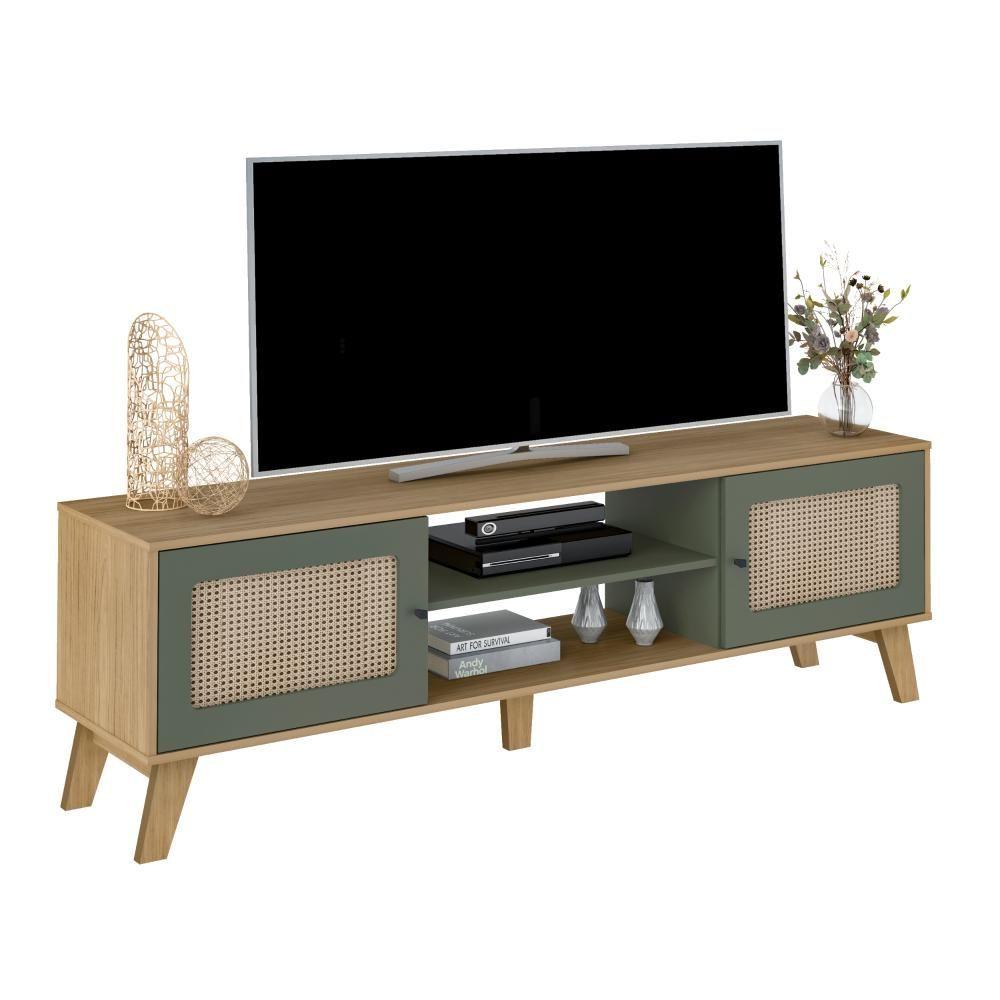 Miniatura Rack Charllote Para Tv Até 75" Carvalho/menta Artely Carvalho/menta
