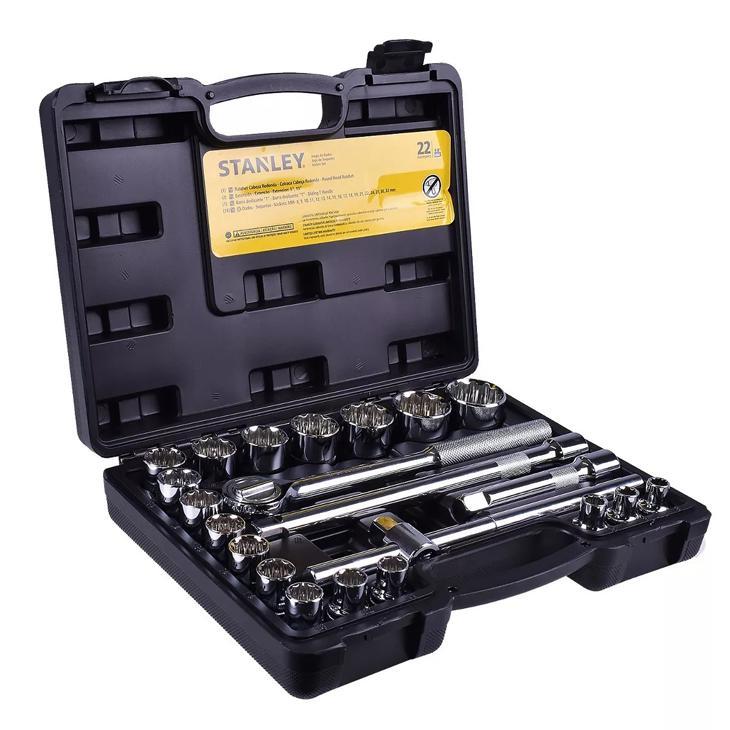 Miniatura Jogo de Soquetes Stanley STMT81242-840, Encaixe 1/2 ”, 22 peças