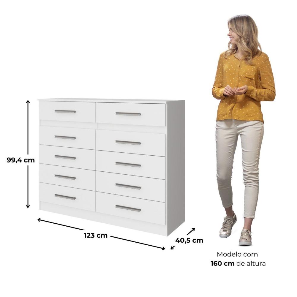 Miniatura Cômoda 10 -Gavetas Alexia - Yescasa Branco