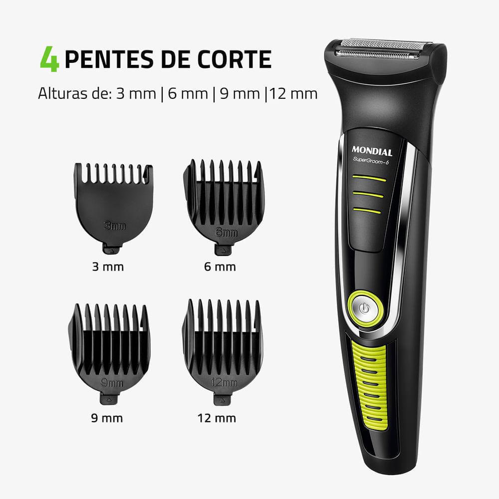 Miniatura Aparador de Pelos Super Groom 06 Mondial BG-04 BODY GROOM-BIV-PRETO