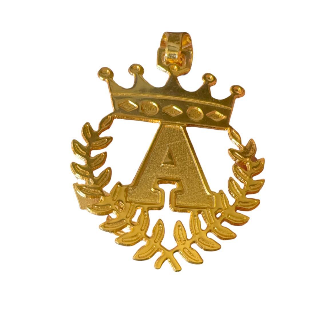 Miniatura Pingente Letra (A) Grande - Banhado A Ouro 18K