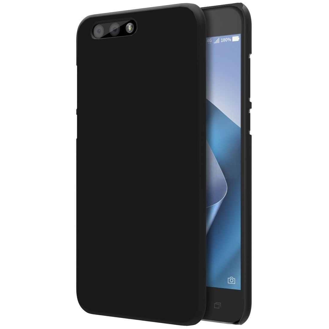 Miniatura Kit Capa Preta Asus Zenfone 4 Ze554kl E Película De Vidro