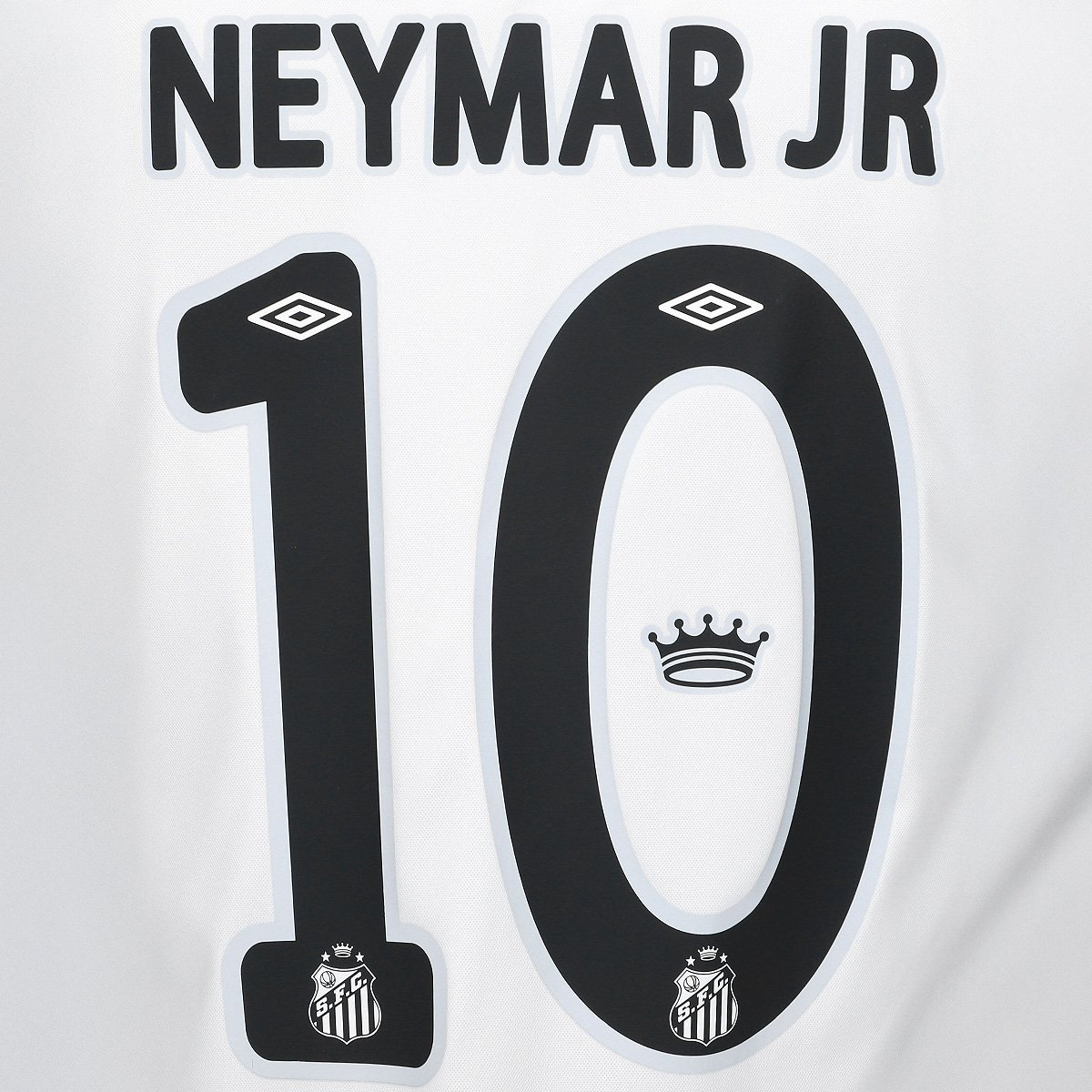 Camisa Santos I 25/26 Neymar N° 10 Torcedor Umbro Masculina Branco+Cinza - EGG