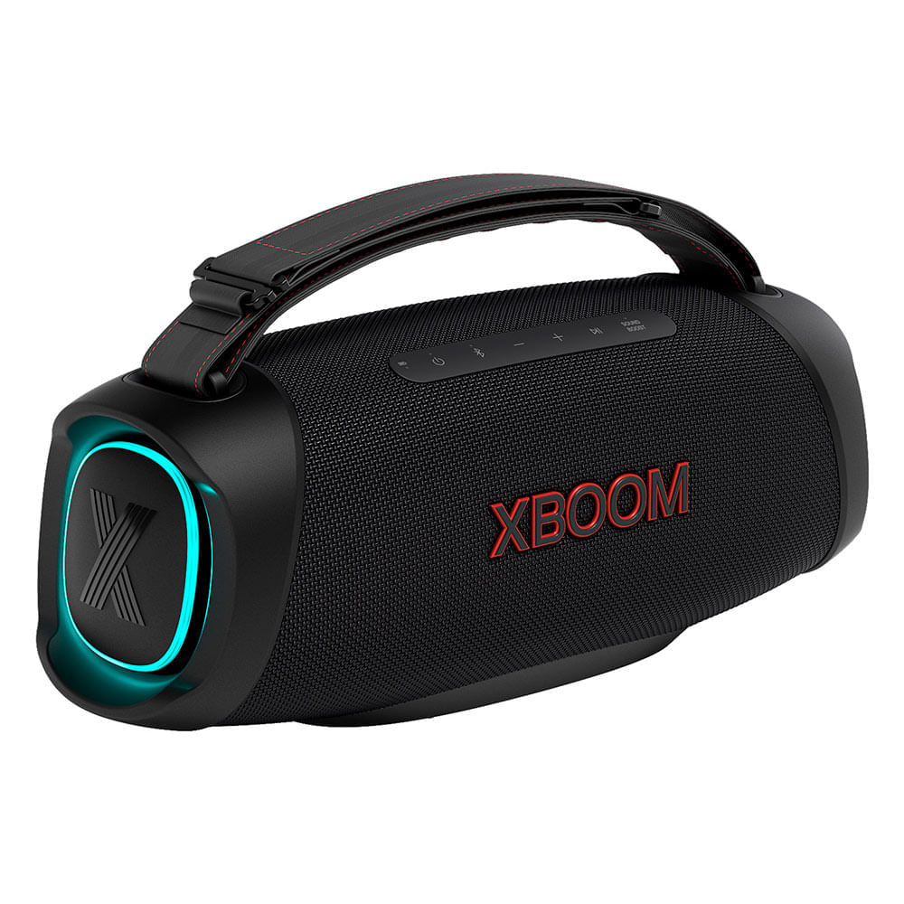Miniatura Caixa de Som Portátil LG Xboom Go XG8T com Proteção IP67, Bateria de até 15h, Iluminação, 60W+60W RMS Bivolt