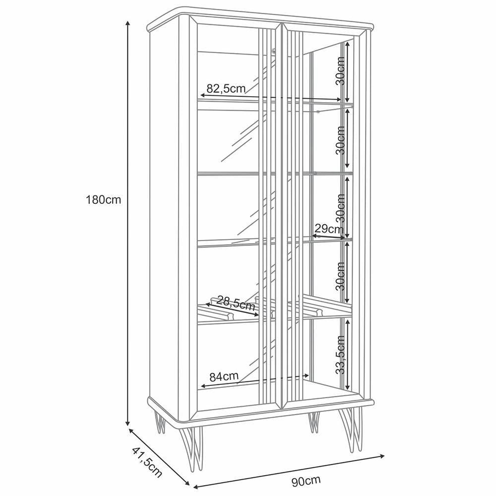 Miniatura Kit Aparador Buffet Bar Living Santiago Com Cristaleira Adega Síria B01 Off White Champagne - Lyam Decor