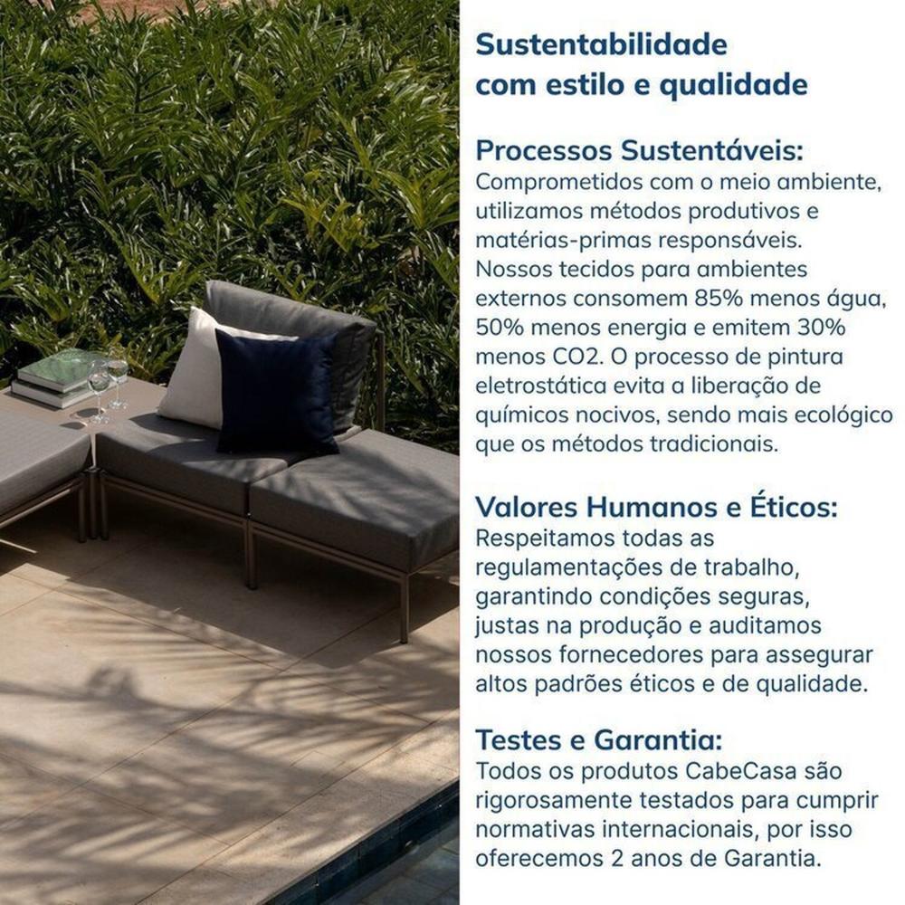 Conjunto Jardim e Varanda 1 Chaise 1 Sofá 1 Puff 1 Mesa Lateral 70cm Refúgio Cabecasa Madeiramadeira Champanhe/Cinza Mesclado