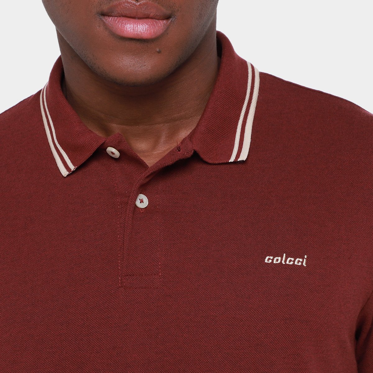 Miniatura Camisa Polo Colcci Casual Masculina Bordô - P