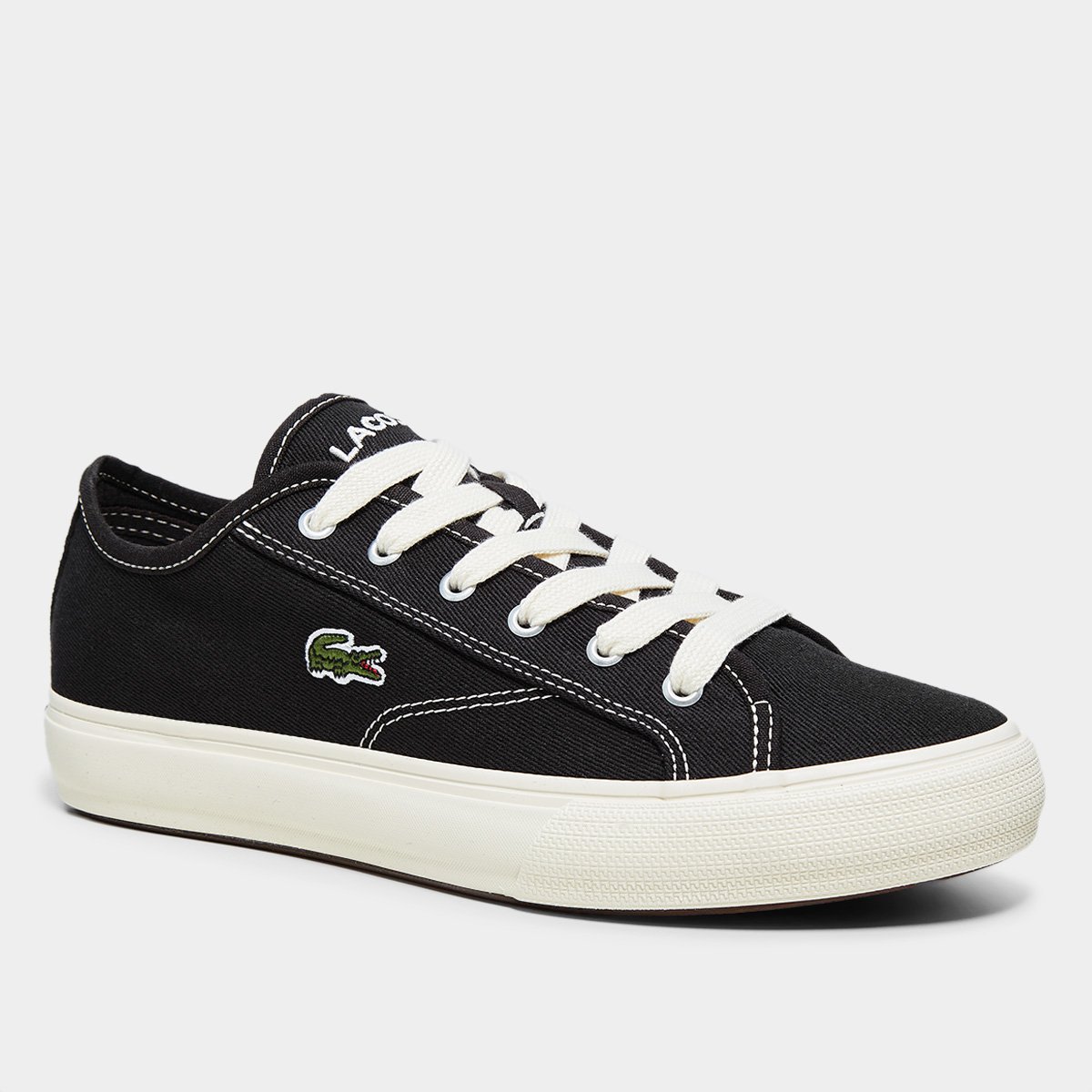 Miniatura Tênis Lacoste Backcourt Masculino Preto+Off White - 38