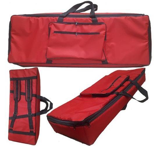 Miniatura Capa Bag Teclado Yamaha Psr E333 Master Luxo Nylon Vermelho