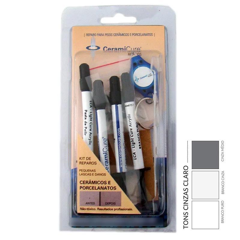 Miniatura Kit Reparo Pisos Porcelanatos Tons Cinzas Claros Ceramicure