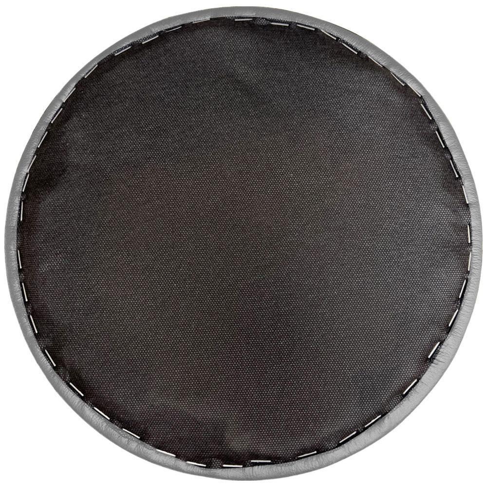 Assento Redondo Banqueta Cadeira Corino Cinza 39 Cm