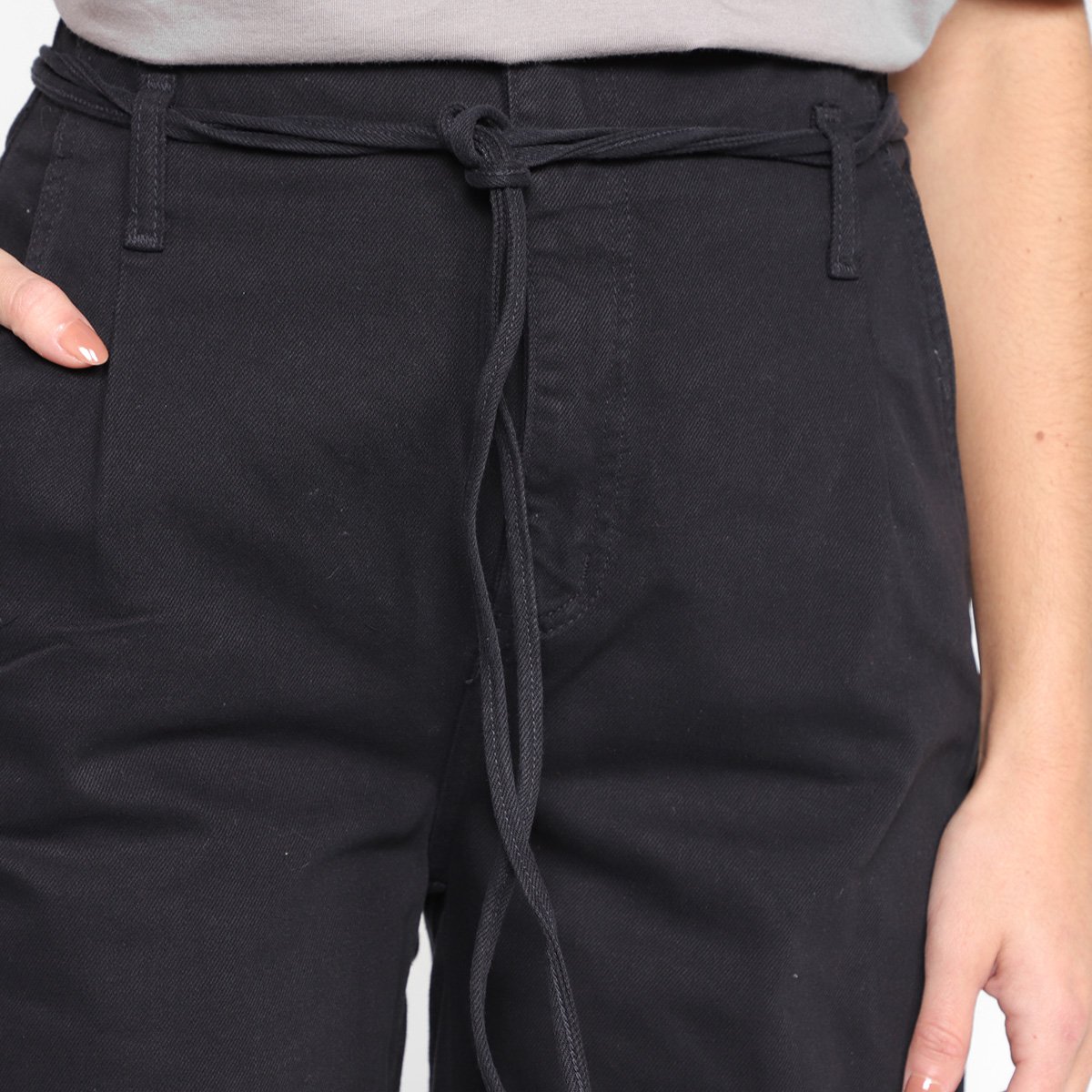 Miniatura Calça Sarja Pantalona Colcci Cintura Alta Feminina Preto - 36