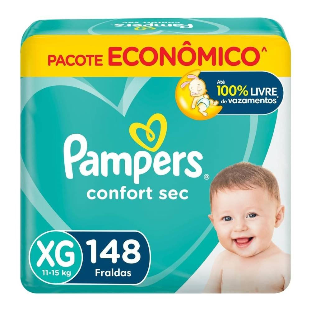 Fralda Pampers Confort Sec Ultra Xg Com 148 Unidades