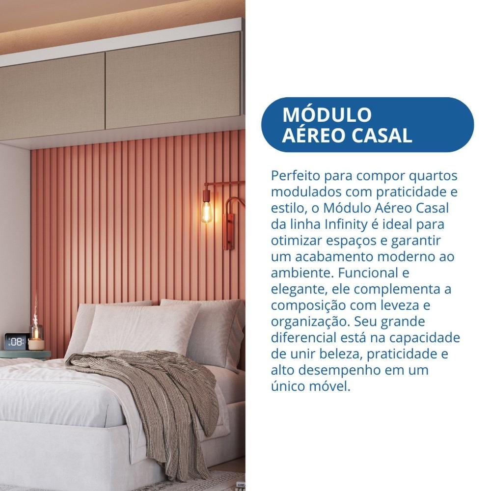 Módulo Aéreo para Quarto 2 Portas Infinity Branco Line/Duna