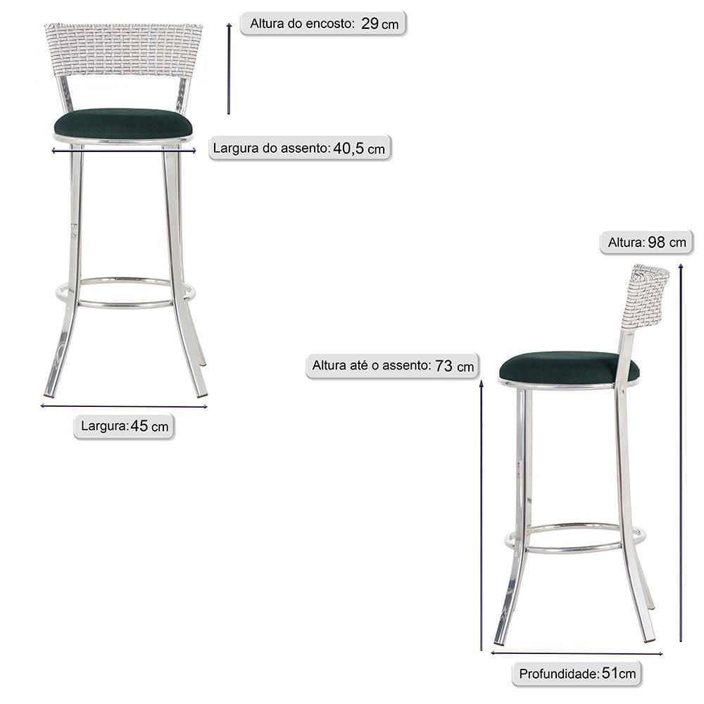 Miniatura Conjunto Com 2 Banquetas Em Alumínio, Fibra Sintética E Impermeável Tc Marmore A09