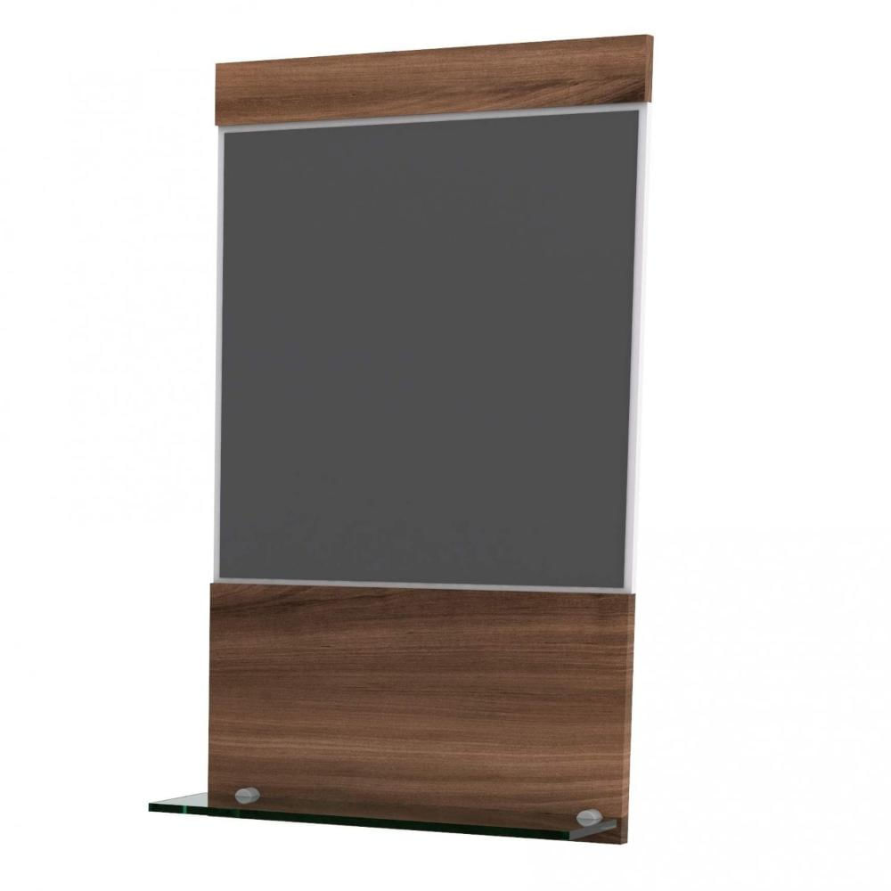 Miniatura Gabinete para Banheiro 2 Portas 1 Gaveta com Cuba Q35 e Espelheira Legno 831W Espresso Móveis Branco/Nogal