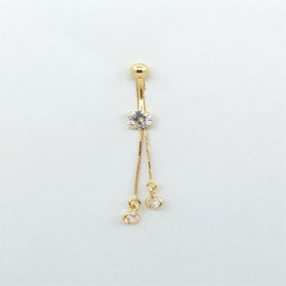 Miniatura Piercing de Umbigo em Ouro 18K (750) Zirconia redonda