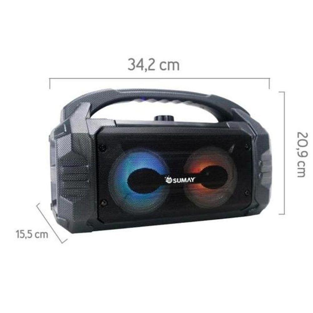 Miniatura Caixa De Som Portátil Sumay Sunbox Csp1304 50w Preta
