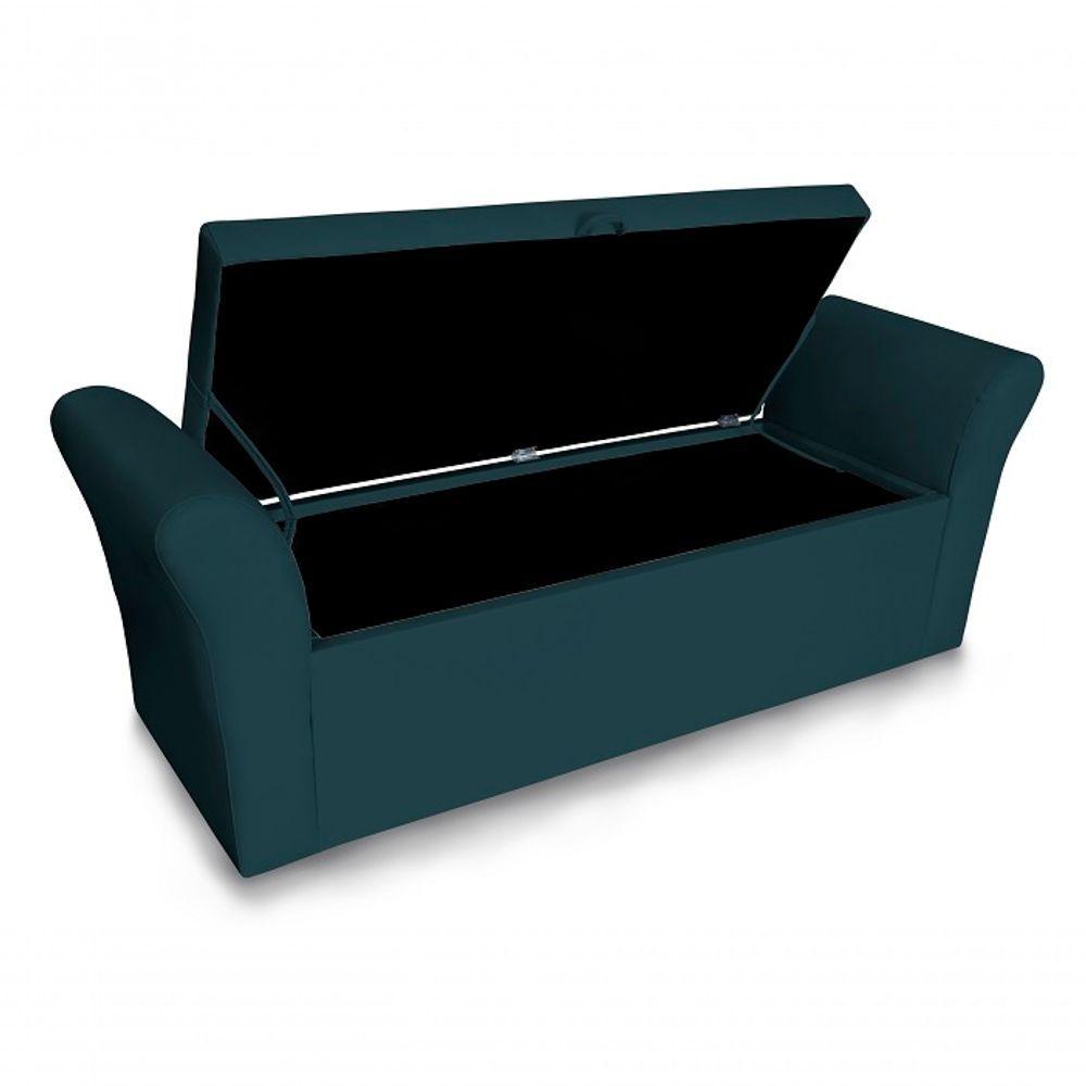 Miniatura Recamier Baú Egeo 140x55 Suede Azul Royal - Bandiera Decor