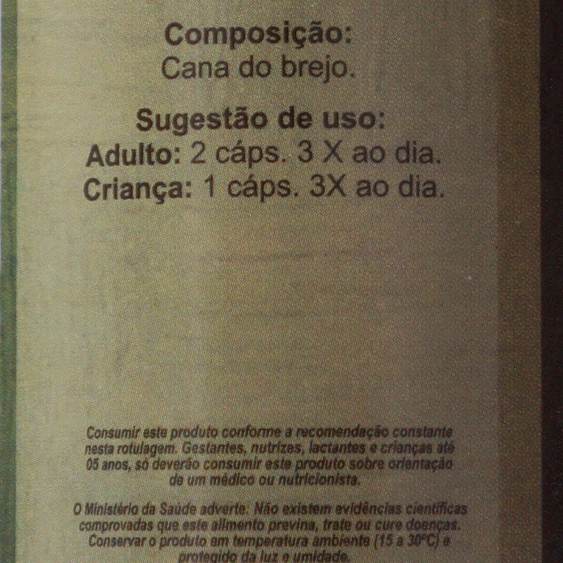Miniatura Cana do Brejo 500mg 100 cápsulas Ervas Brasilis