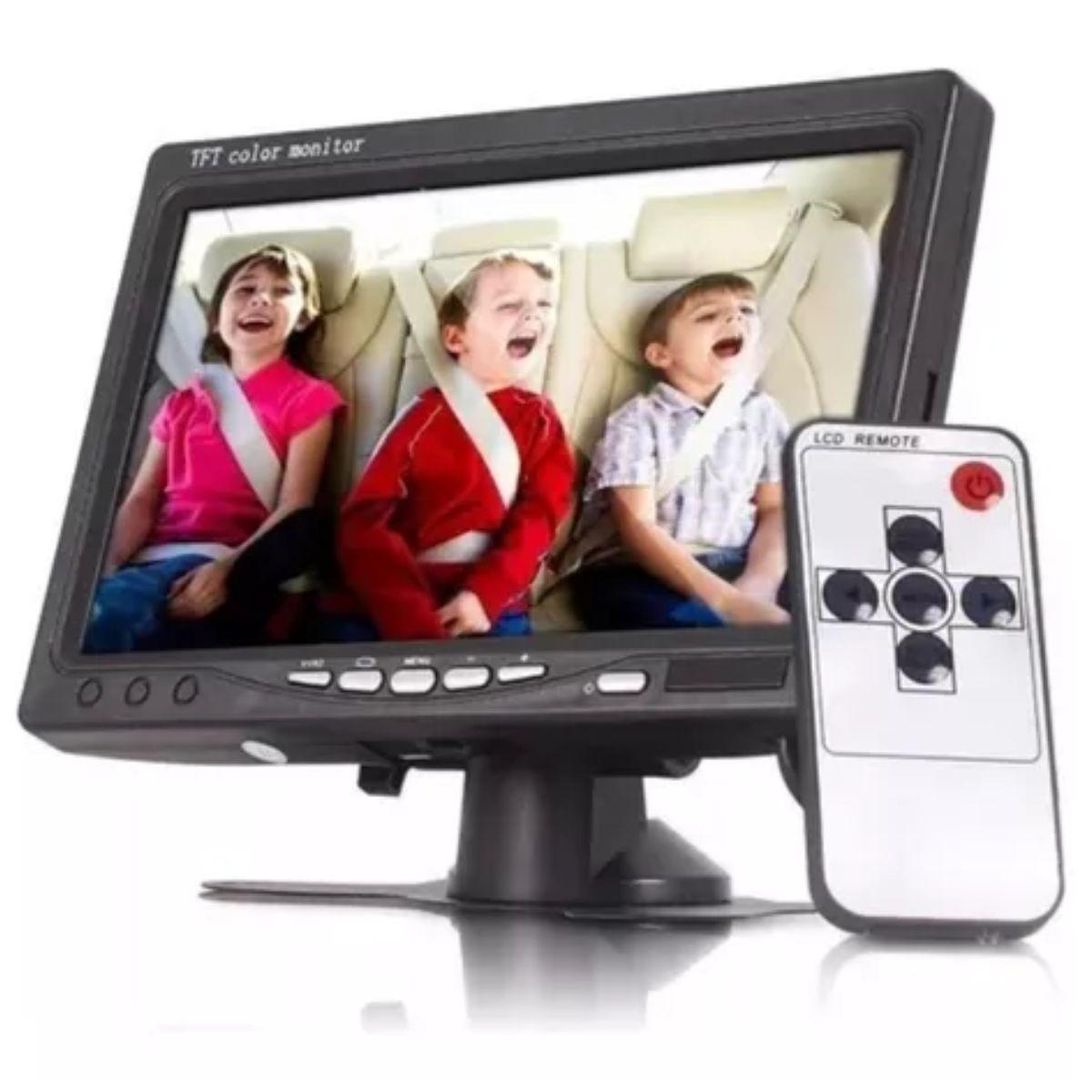 Miniatura Monitor Digital Lcd 7' P/Cftv, 12V, Colorido Hdmi, Vga, Av