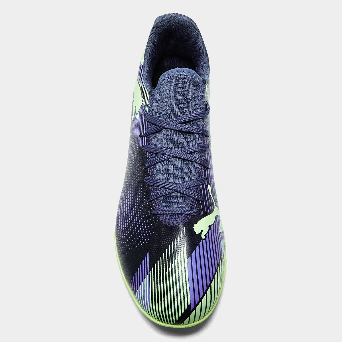 Miniatura Chuteira Futsal Puma Future 7 Play Unissex Verde+Cinza - 40