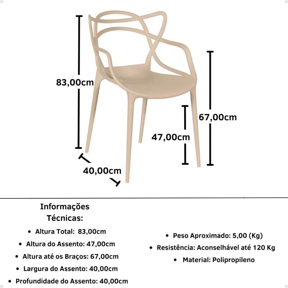 Miniatura Conjunto Mesa De Jantar Redonda Marci Premium Branca 100cm Com 4 Cadeiras Allegra - Nude