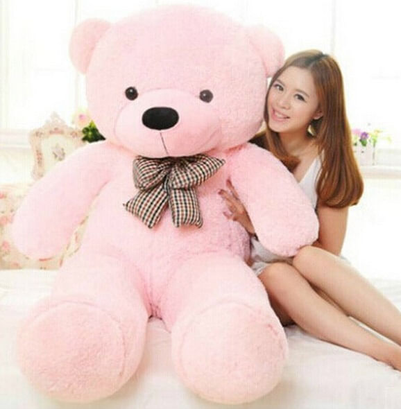 Miniatura Urso Rosa De Pelúcia Gigante 140Cm Bicho De Pelúcia Grande Rosa - 140cm - Urso