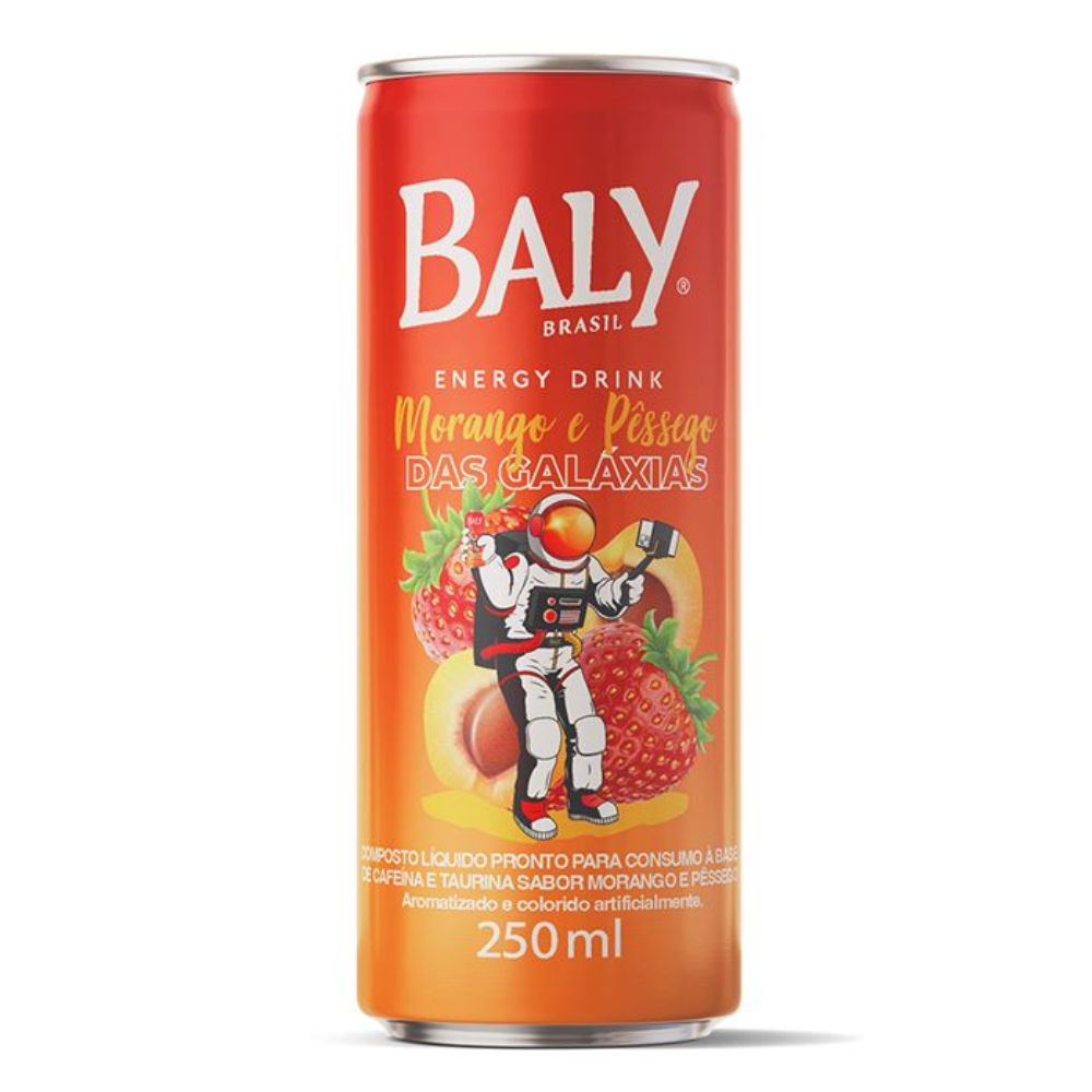 Miniatura Energético Baly Sabor Morango E Pêssego das Galáxias 250ml