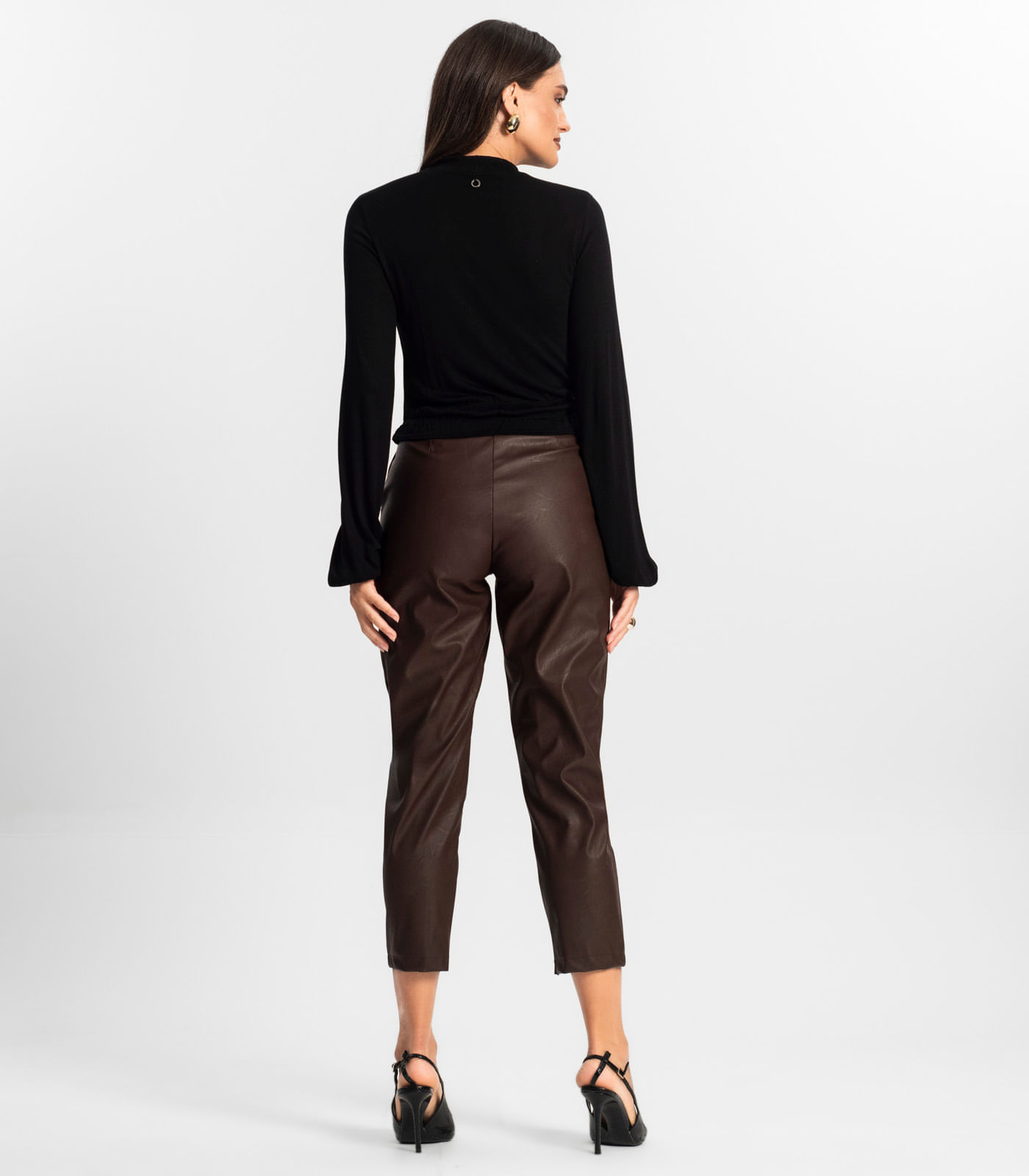 Miniatura Calça Feminina Courino Endless Marrom G